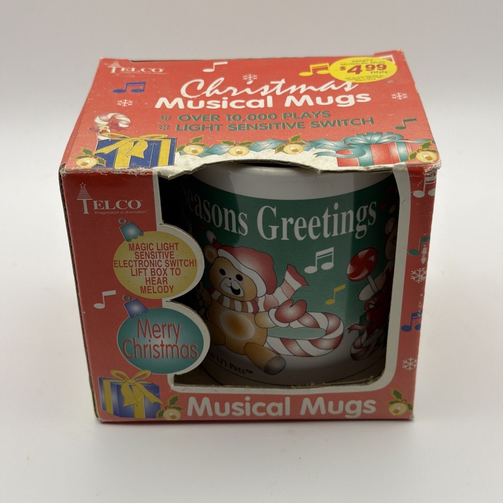Telco Christmas Musical Mugs Seasonal Greetings Coffee Mug, 1995